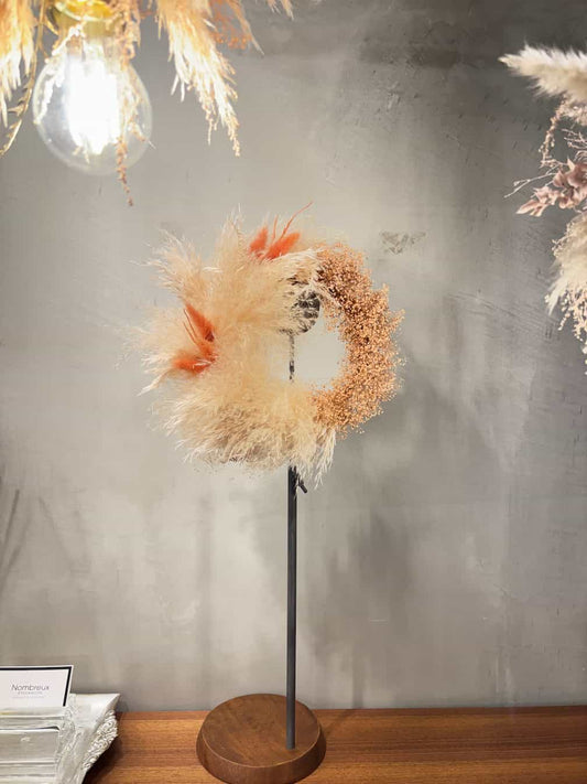 パンパスグラスと小花のニュアンスリース